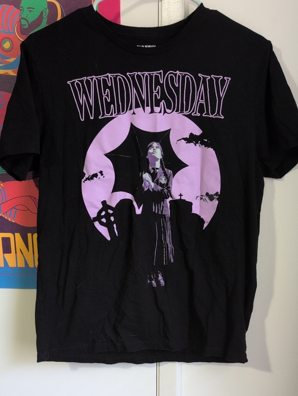 Old Navy Wednesday T‑Shirt in Black and Lavender